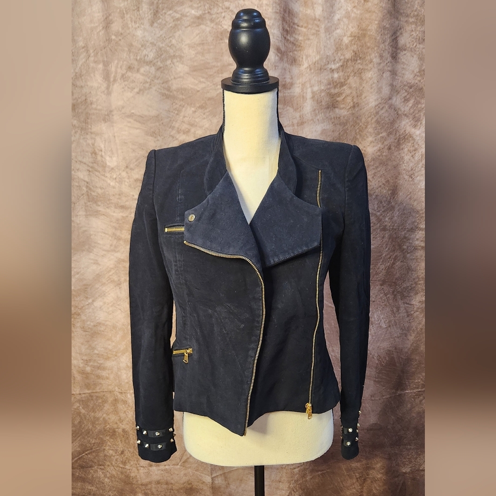 Zara Moto Studded Jacket – Size S